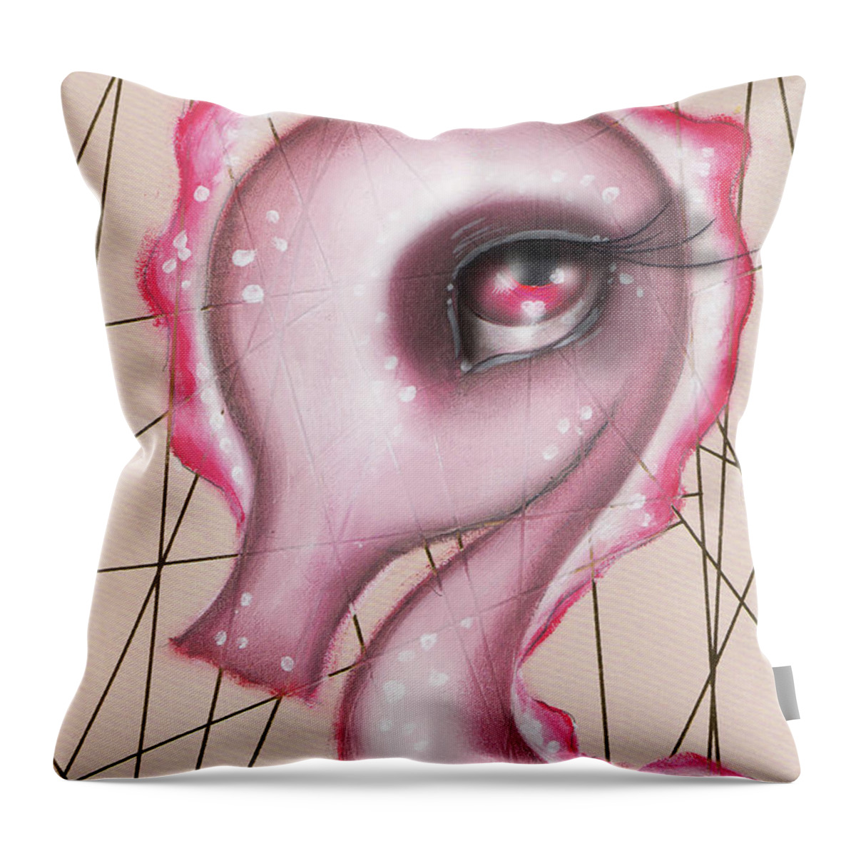 Whimsical Throw Pillow featuring the painting Cade by Abril Andrade