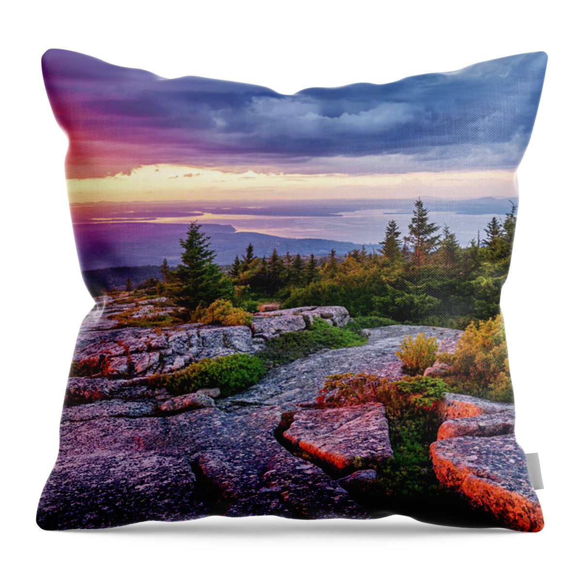 Acadia National Park Throw Pillow featuring the photograph Cadillac Mountain 8274 by Greg Hartford