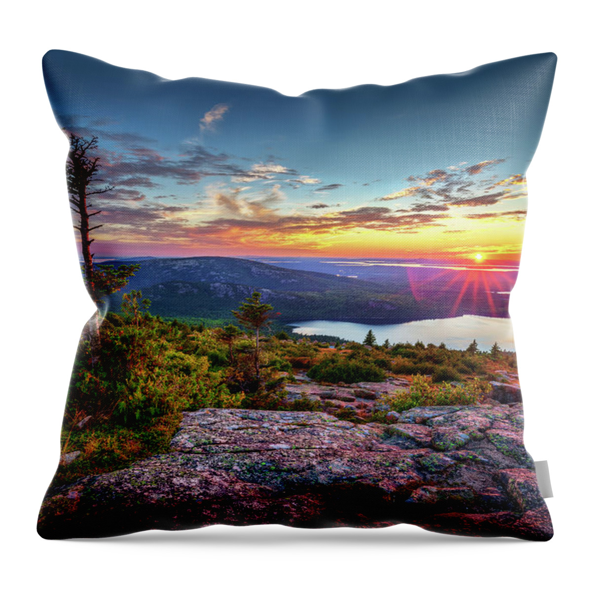 Acadia National Park Throw Pillow featuring the photograph Cadillac Mountain 8523 by Greg Hartford