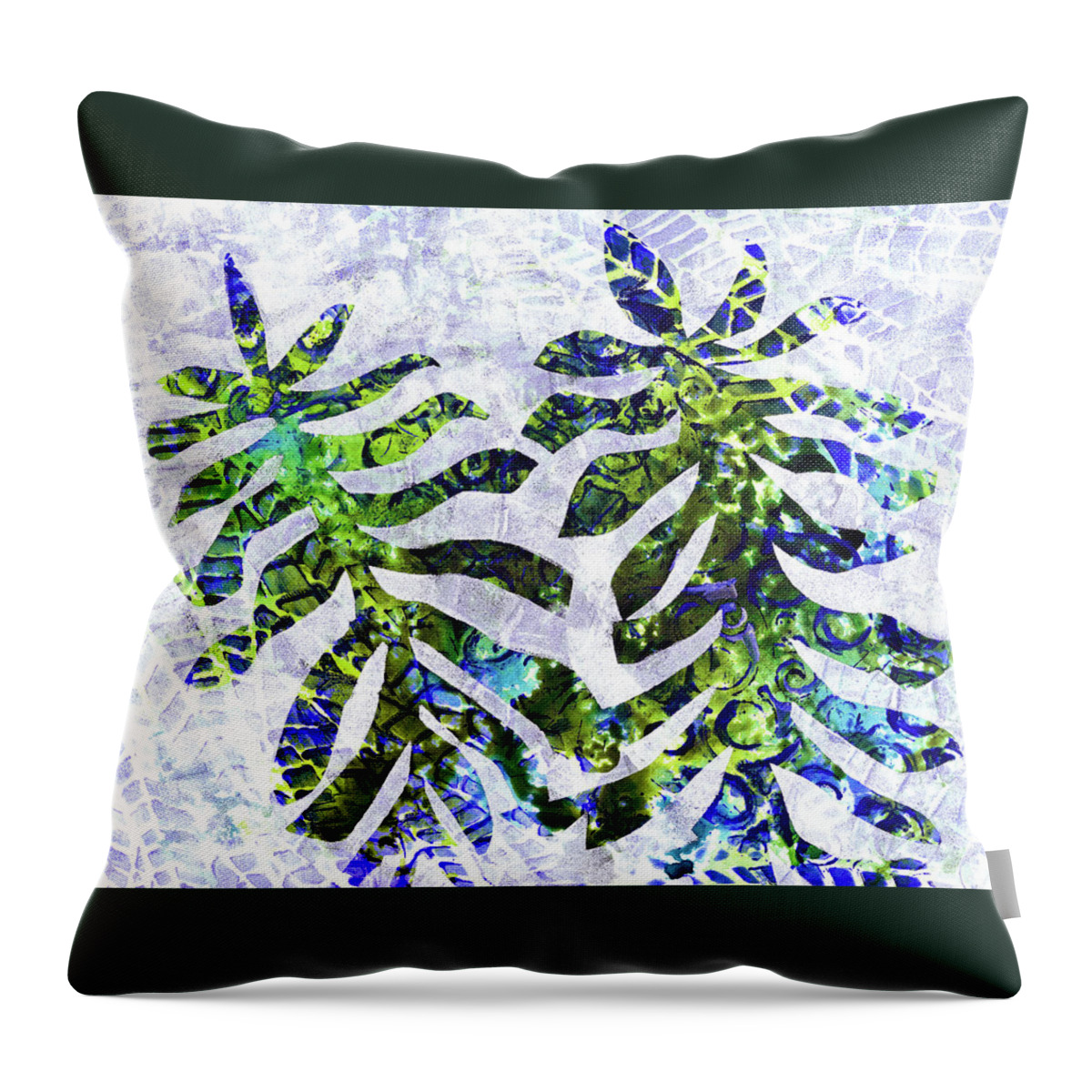 Tropical Throw Pillow featuring the painting Calico Succulents by Cynthia Fletcher