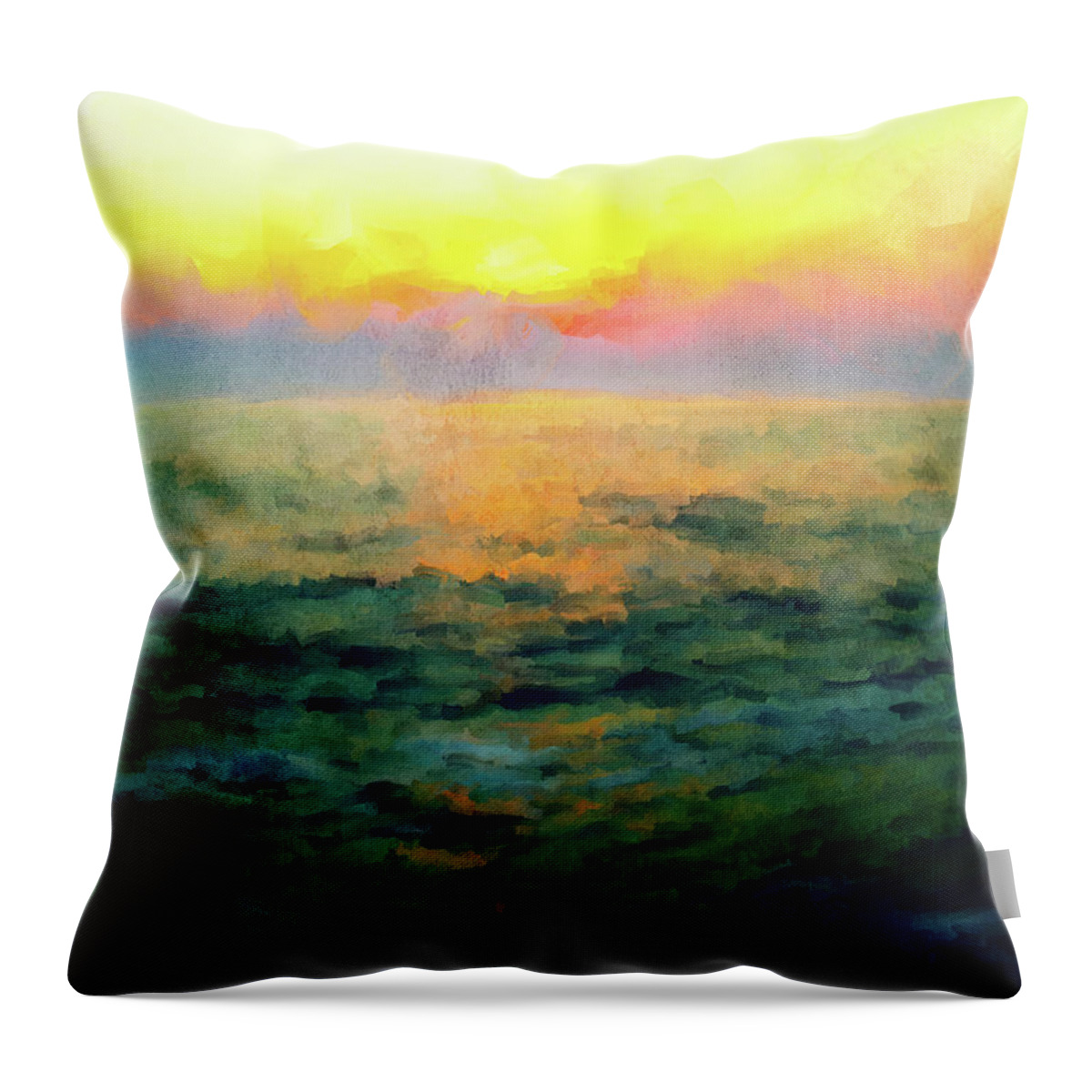 Ocean Throw Pillow featuring the digital art California Evening by Shawn Conn