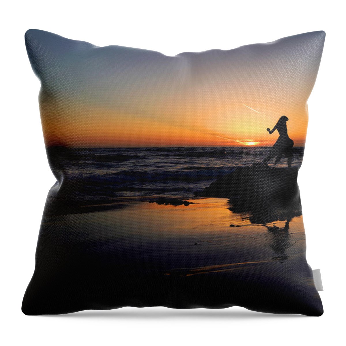 Sunset Throw Pillow featuring the photograph California Sunset by Rick Wilking