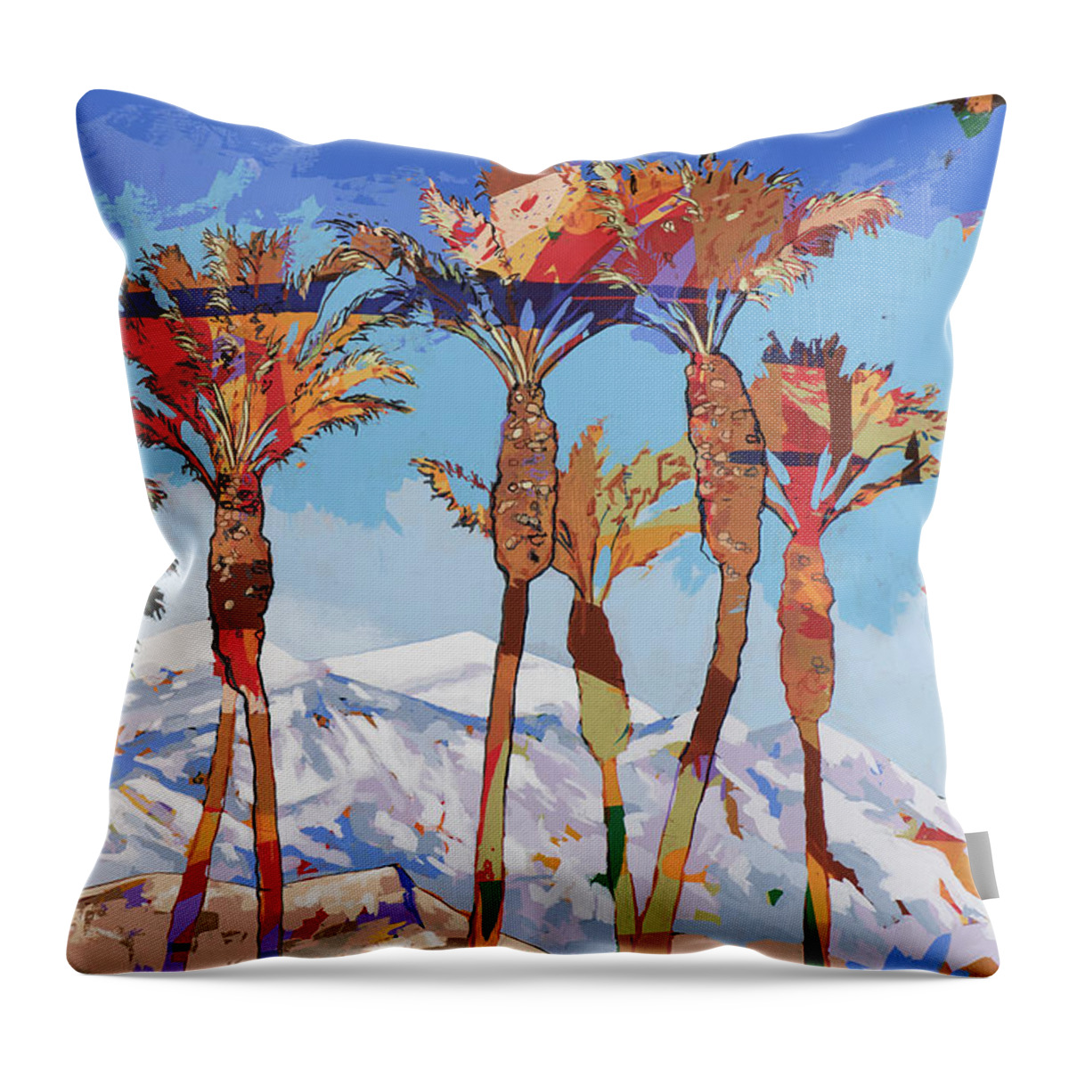 California Throw Pillow featuring the painting California Winter #5 by David Palmer
