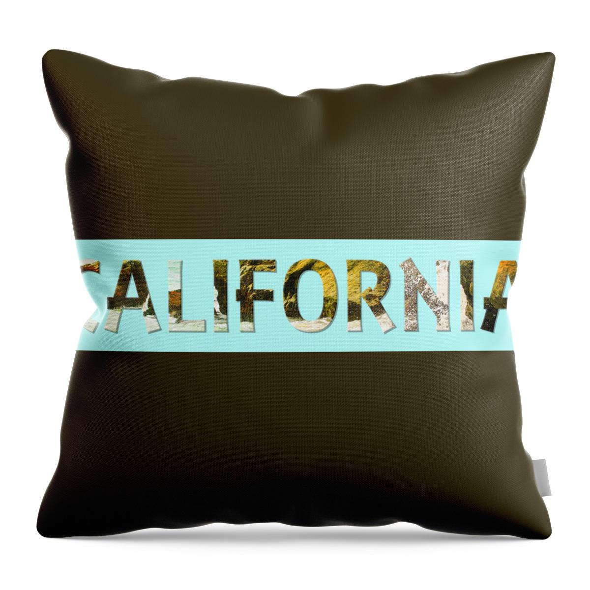 California Throw Pillow featuring the digital art California Word Art by Marilyn Hunt