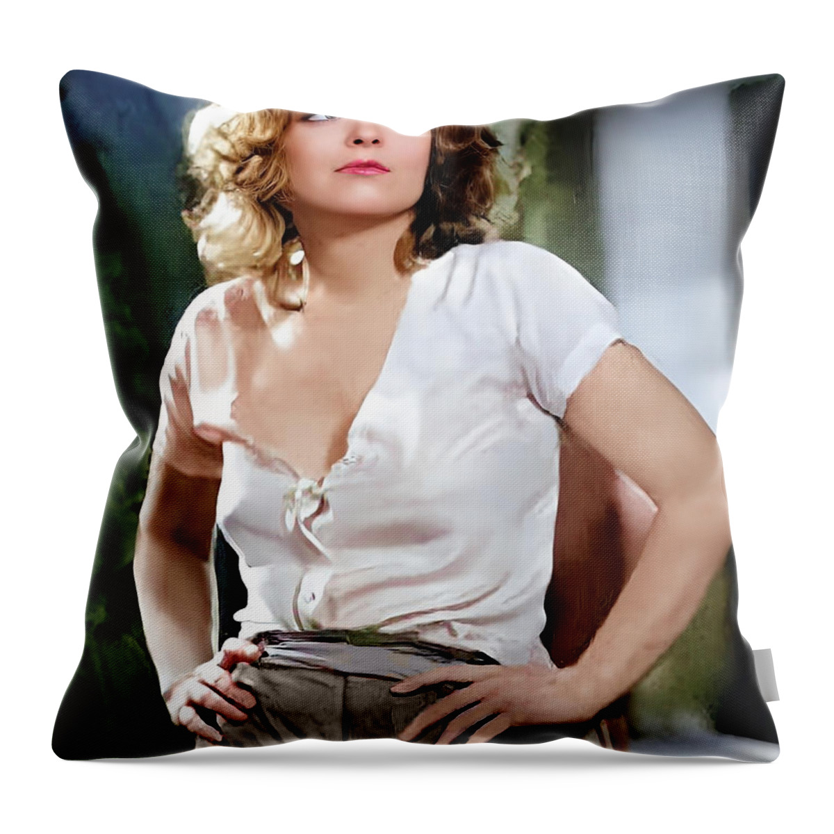 Call Her Savage Throw Pillow featuring the digital art Call Her Savage - 2 by Chuck Staley