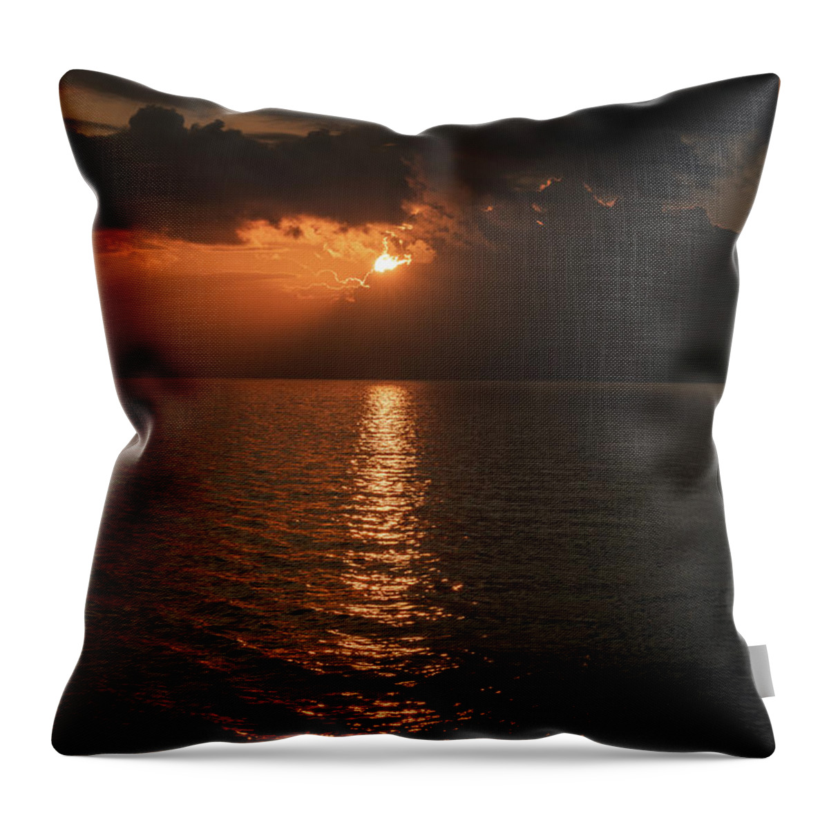 Sunset Throw Pillow featuring the photograph Calm before the storm by Arthur Oleary