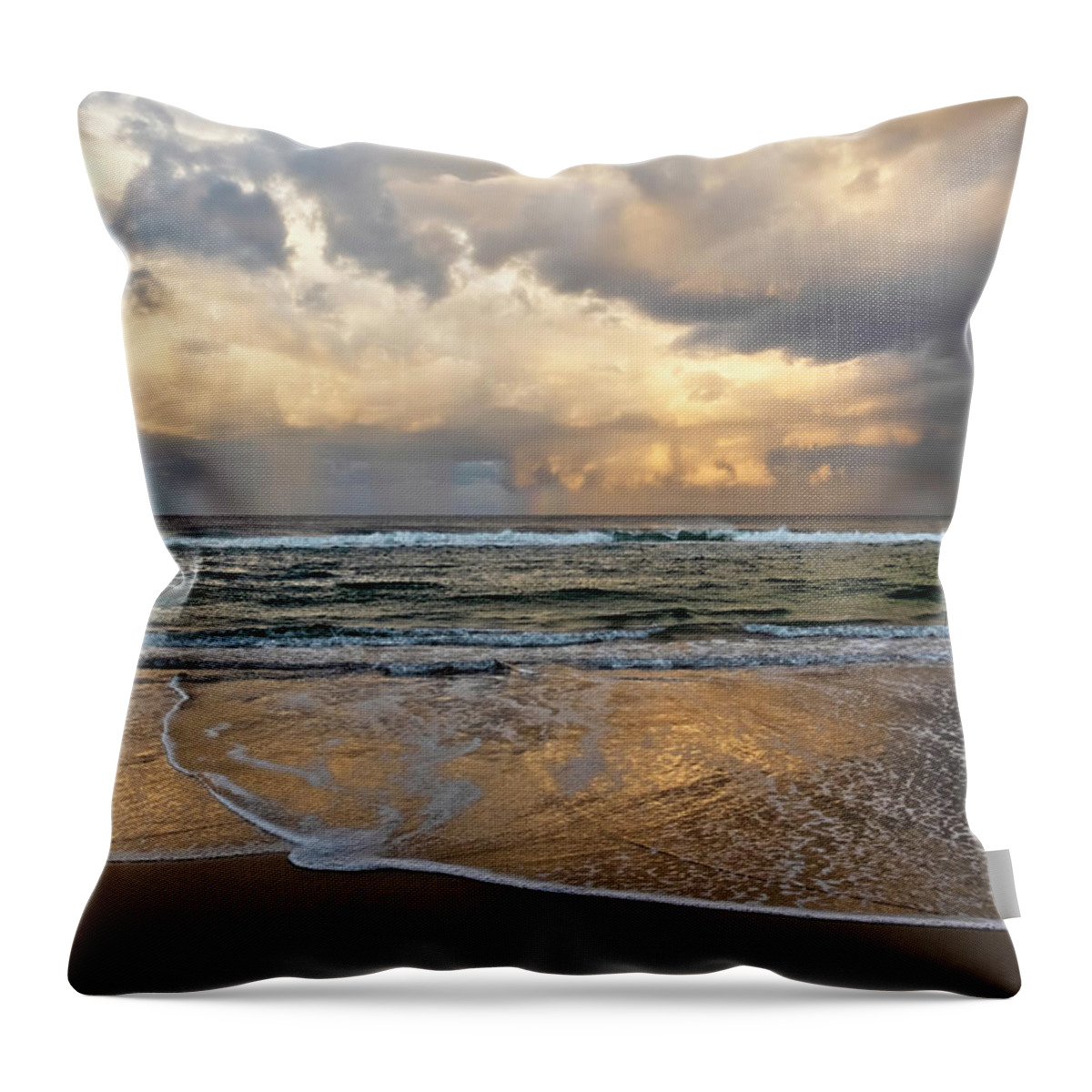 Sea Throw Pillow featuring the photograph Calm Before the Storm by Catherine Reading