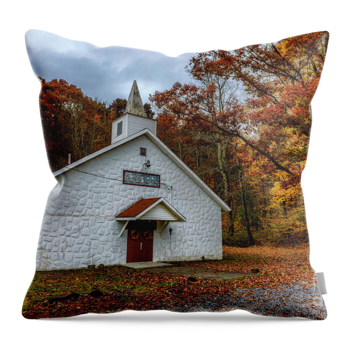 Calvin Chapel Throw Pillow featuring the photograph Calvin Chapel by Thomas R Fletcher