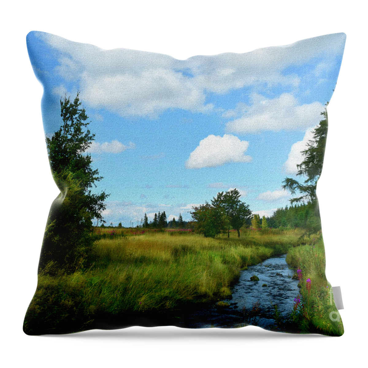 Landscape Throw Pillow featuring the photograph Camilty Forest by Yvonne Johnstone
