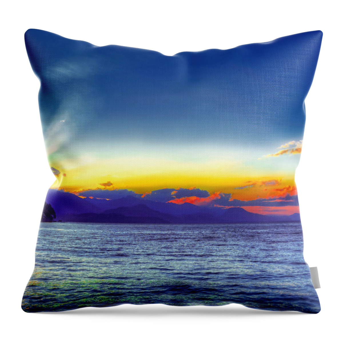 Camp Bay Throw Pillow featuring the photograph Camp Bay by Dan Eskelson