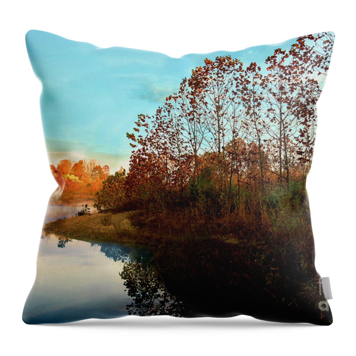 Fall Throw Pillow featuring the photograph Campbell Lake in the Fall by Ed Taylor