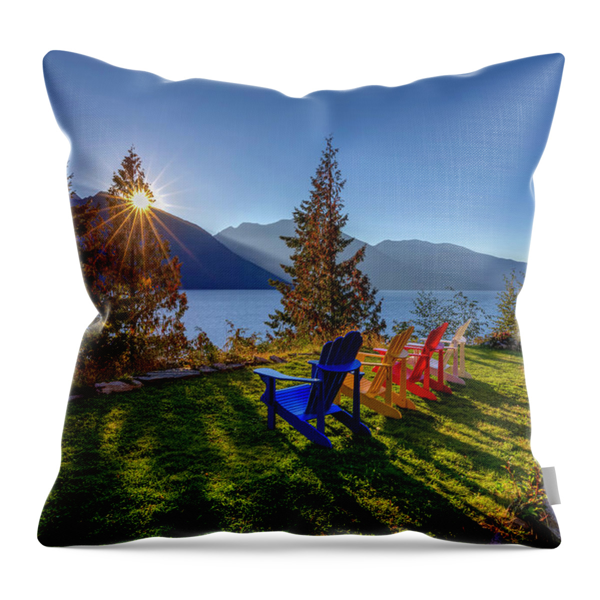 The Sentinel Throw Pillow featuring the photograph Canadian Morning by Mark Kiver