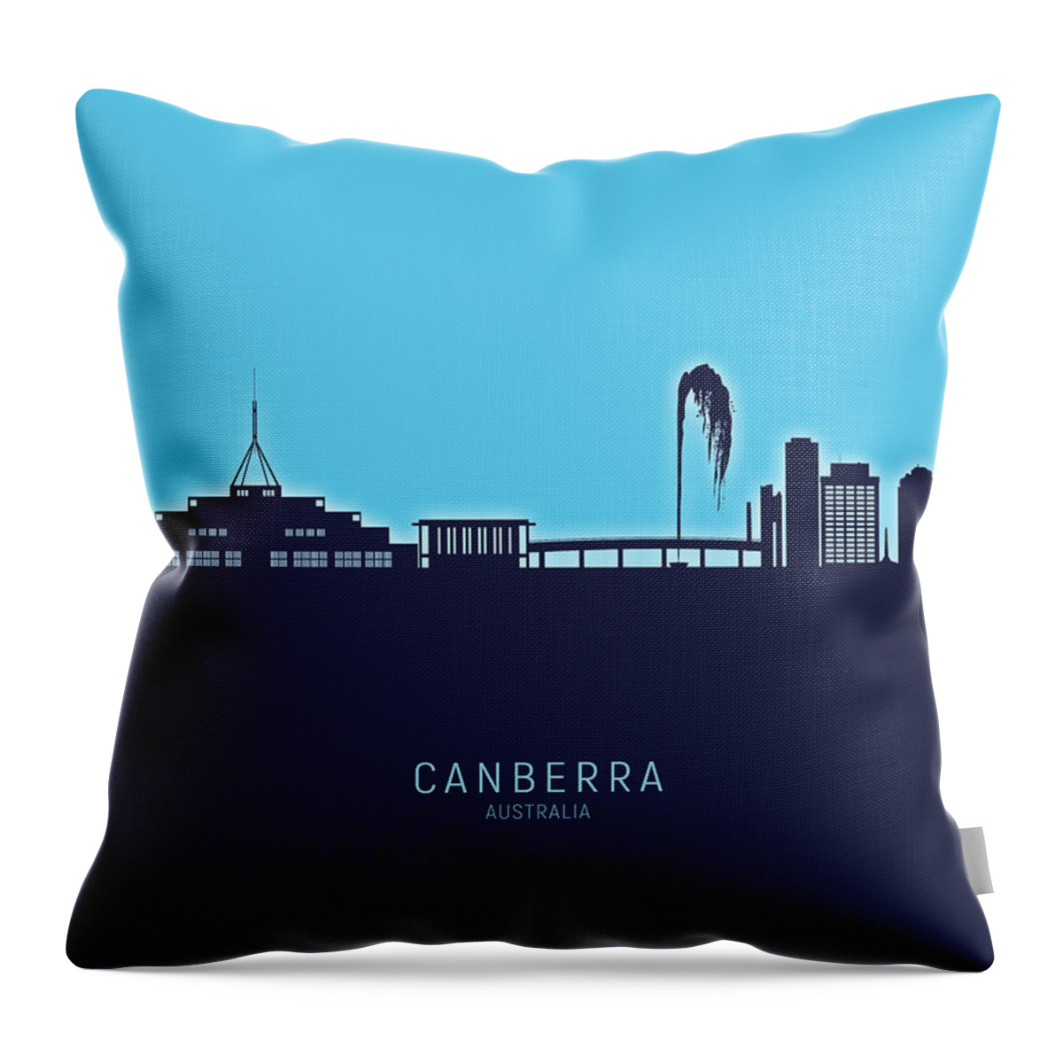 Canberra Throw Pillow featuring the digital art Canberra Australia Skyline #08 by Michael Tompsett
