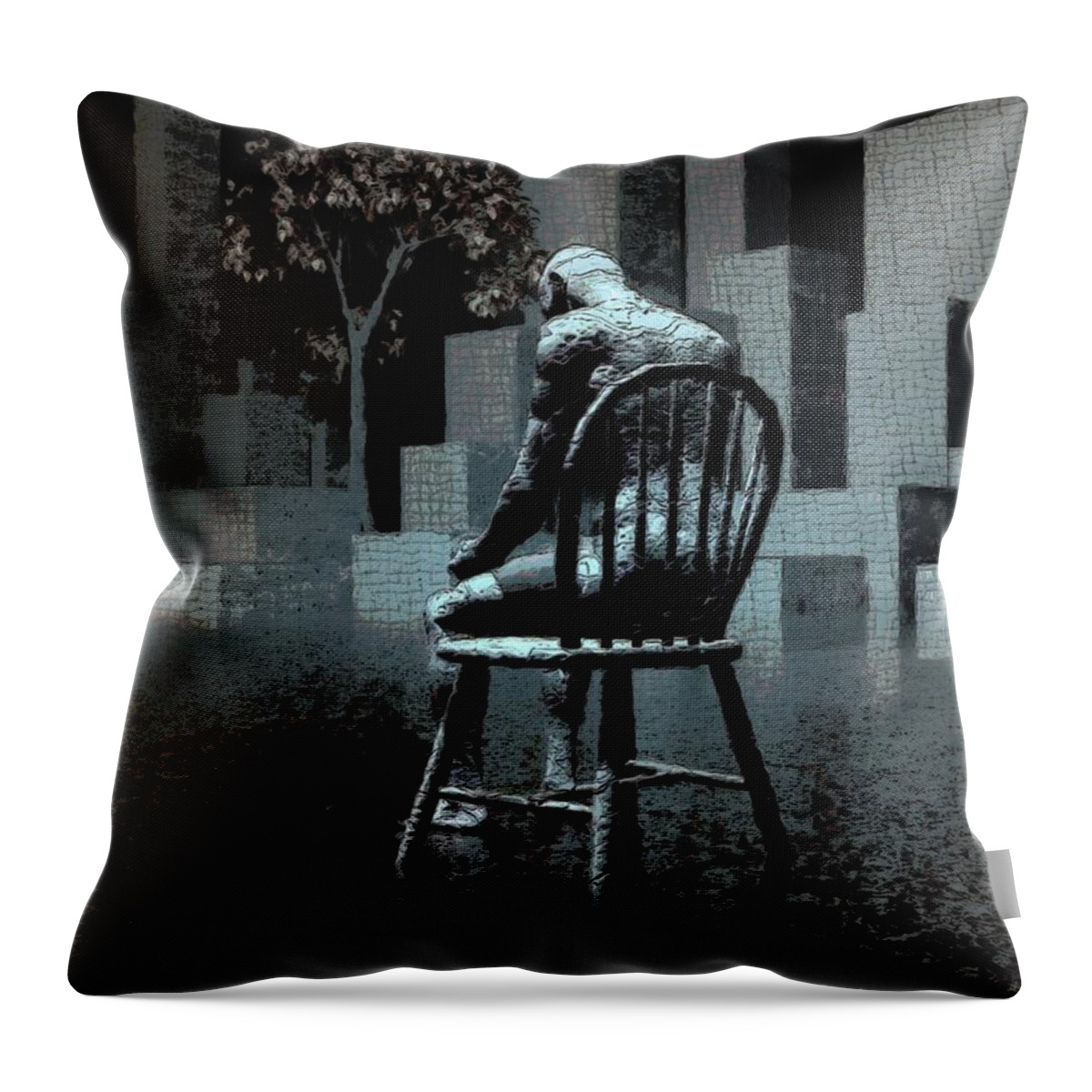 Surreal Throw Pillow featuring the digital art Cancerous Retrospection by John Alexander