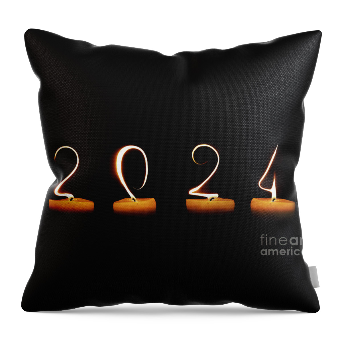 New Year Throw Pillow featuring the digital art Candles new year card by Delphimages Photo Creations