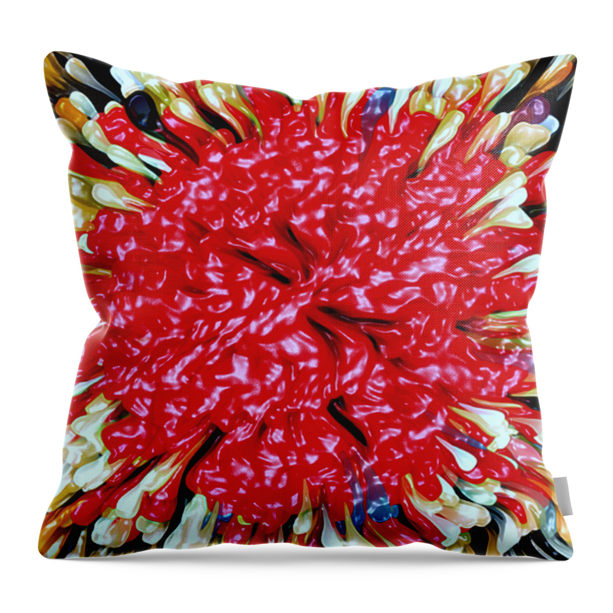 Splash Throw Pillow featuring the digital art Candy Corn by David Manlove