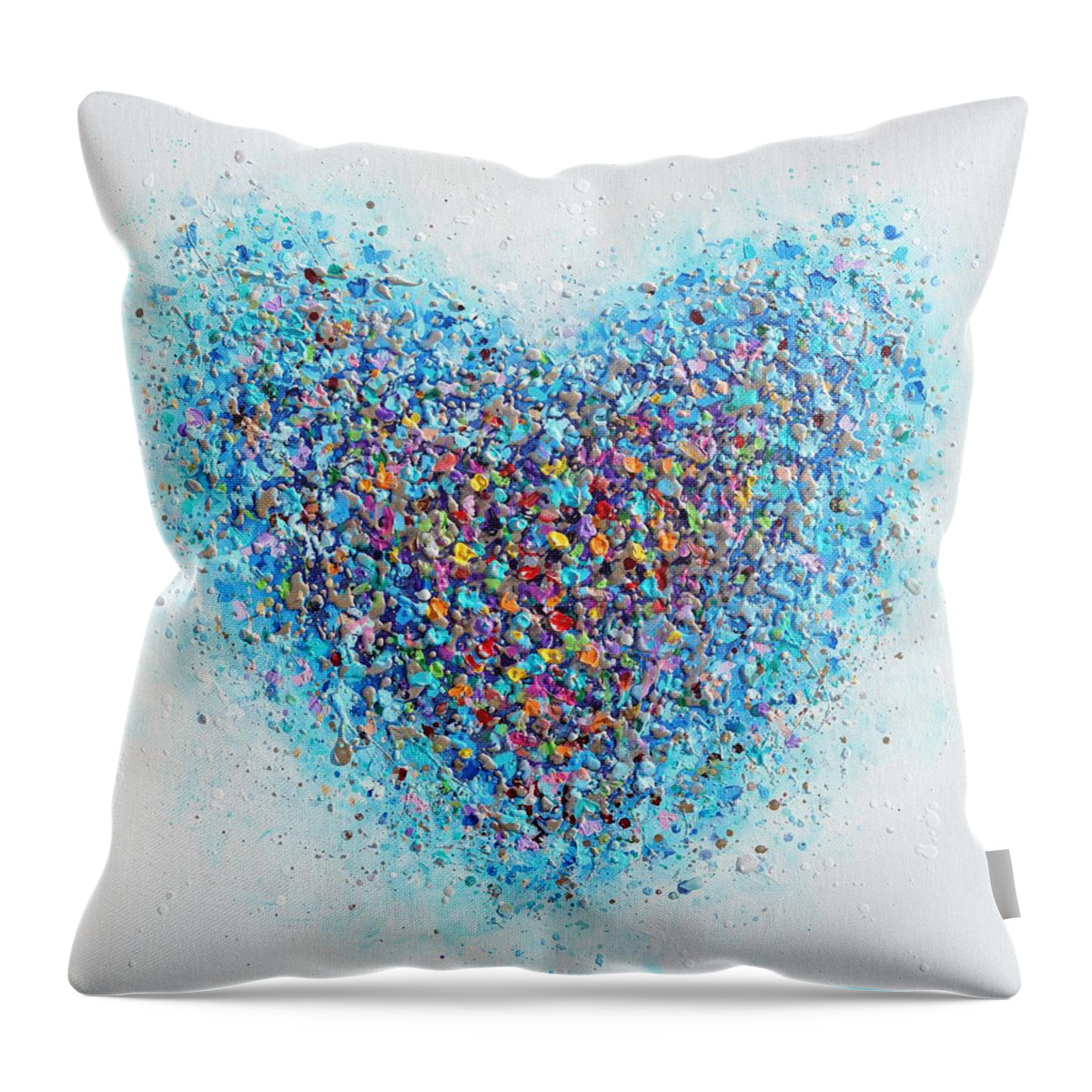 Blue Heart Throw Pillow featuring the painting Candy Heart by Amanda Dagg