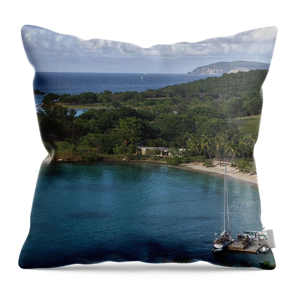 Beach Throw Pillow featuring the photograph Caneel Bay Resort on St. John by Matthew DeGrushe
