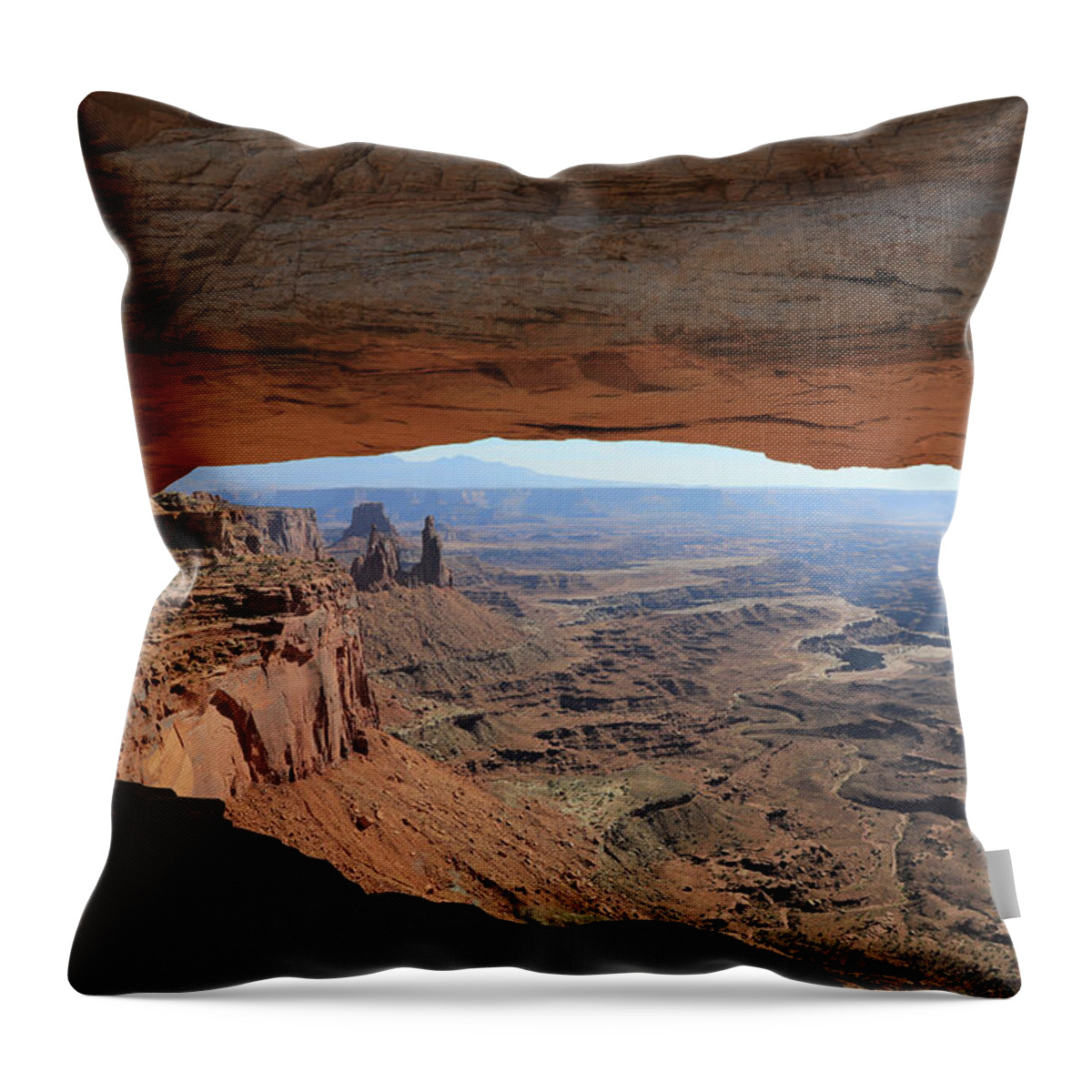 Canyonlands Throw Pillow featuring the photograph Canyonlands N.P. - Mesa Arch by Richard Krebs