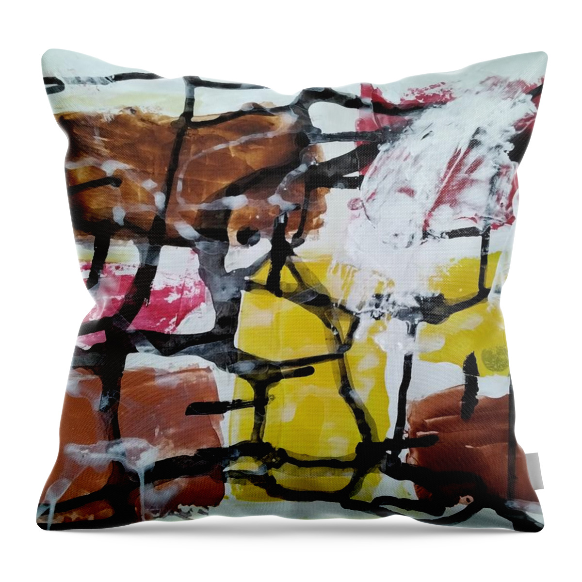  Throw Pillow featuring the painting Caos 21 by Giuseppe Monti