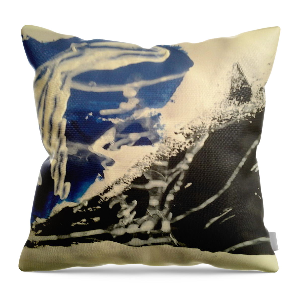Abstract Throw Pillow featuring the painting Caos37 by Giuseppe Monti