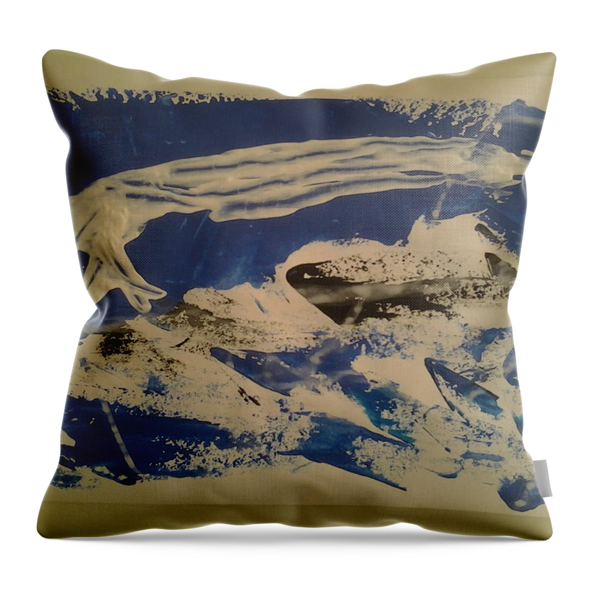  Throw Pillow featuring the painting Caos38 by Giuseppe Monti