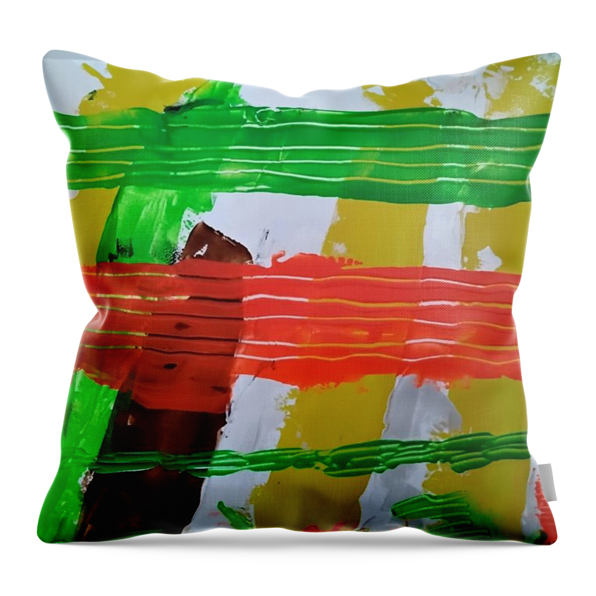  Throw Pillow featuring the painting Caos77 Open Artwork by Giuseppe Monti