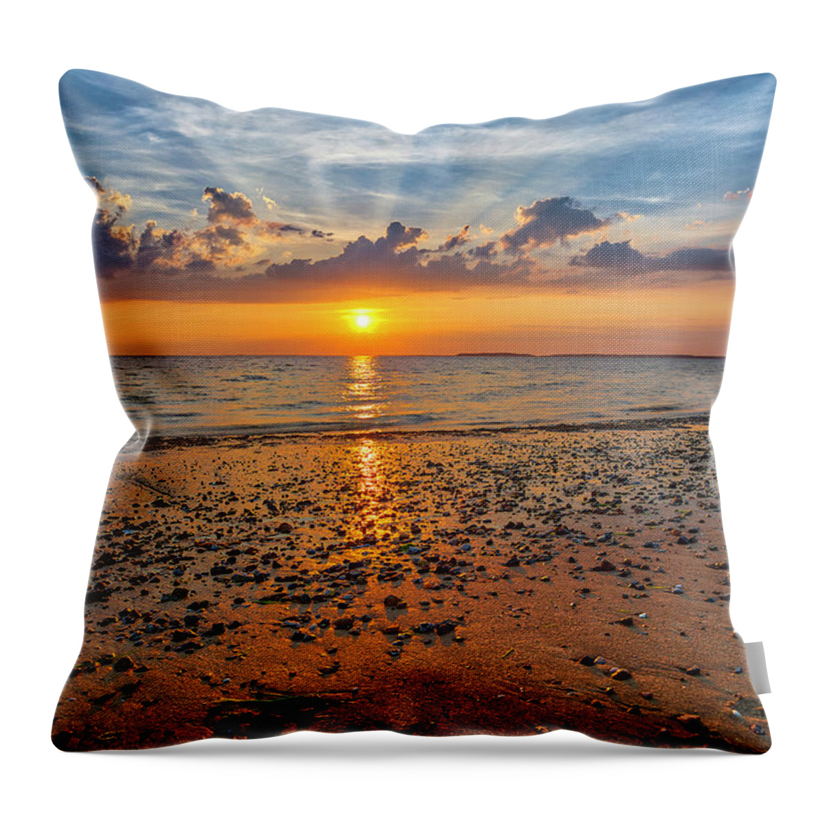 Cape Cod Bay Throw Pillow featuring the photograph Cape Cod Bay Sunset Bliss by Juergen Roth