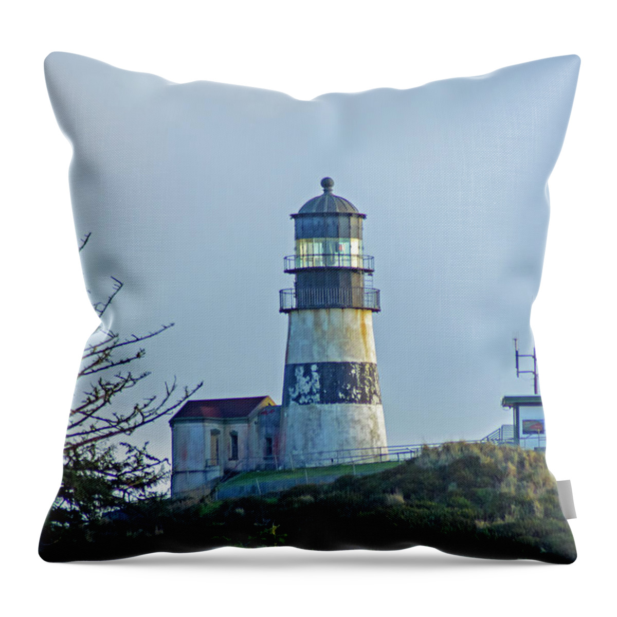 Lighthouse Throw Pillow featuring the photograph Cape Disappointment Lighthouse by Tikvah's Hope