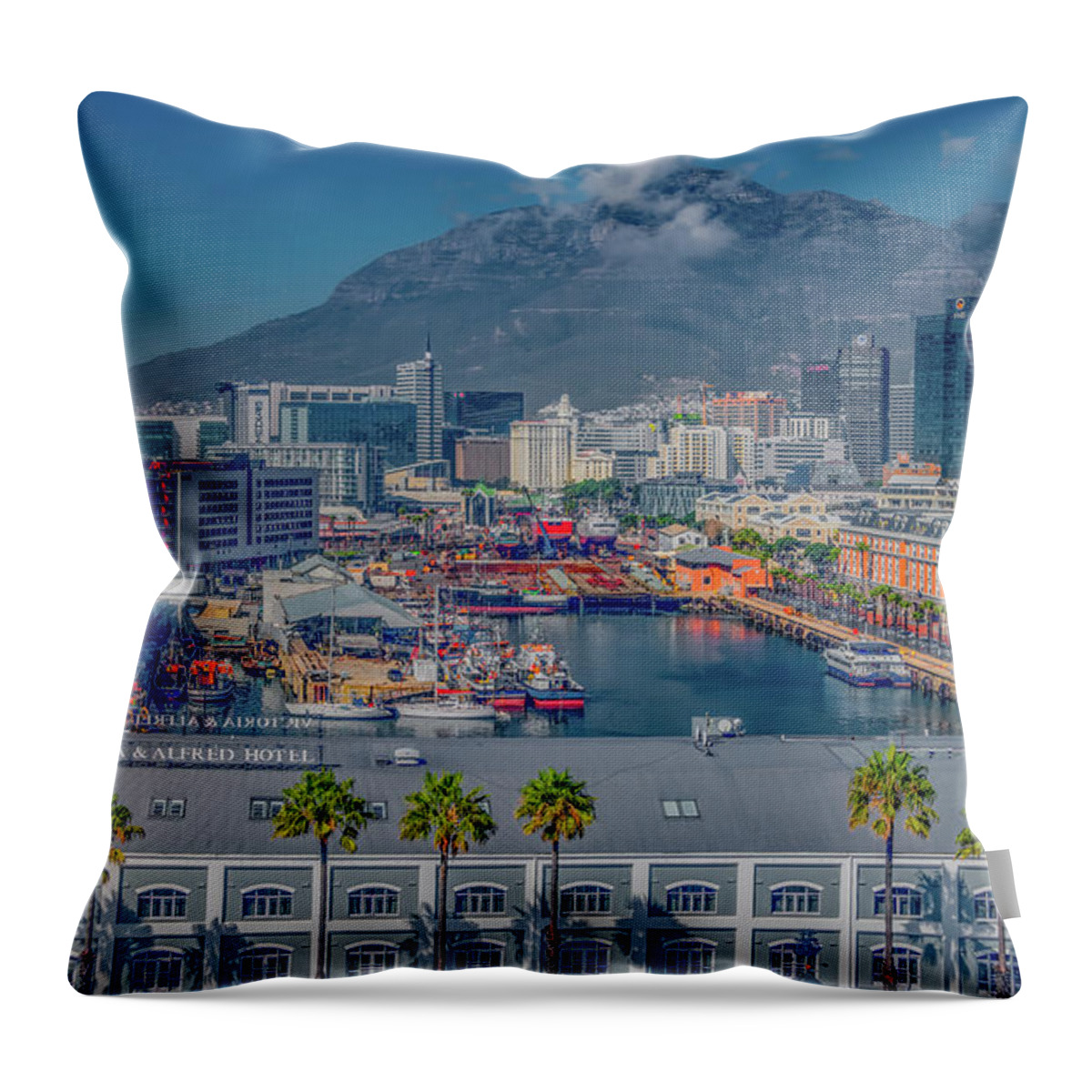 Cape Town Throw Pillow featuring the photograph Capetown City View by Marcy Wielfaert