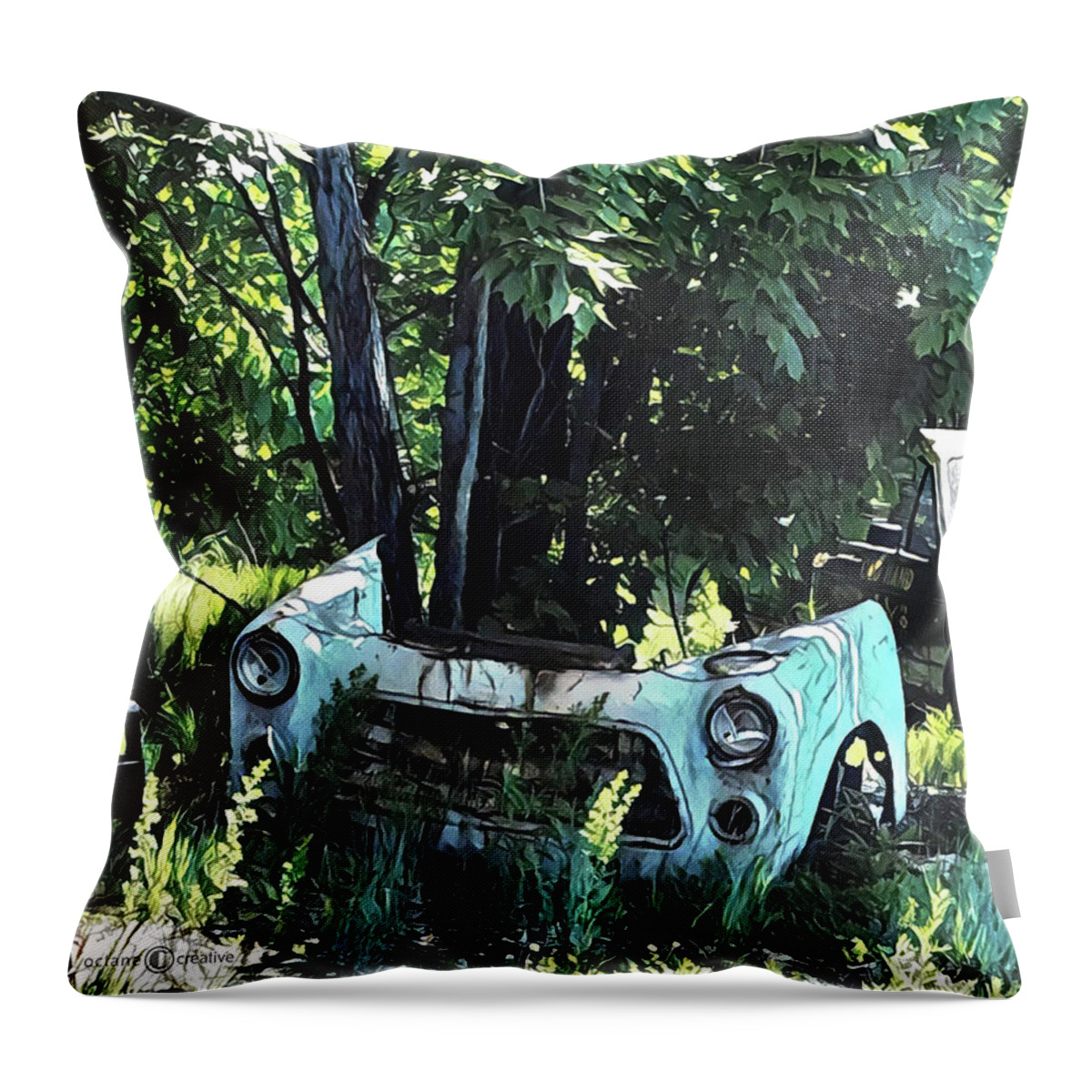 Car Throw Pillow featuring the photograph Car and Tree by Tim Nyberg