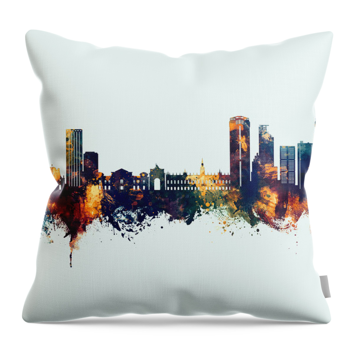 Caracas Throw Pillow featuring the digital art Caracas Venezuela Skyline #55 by Michael Tompsett