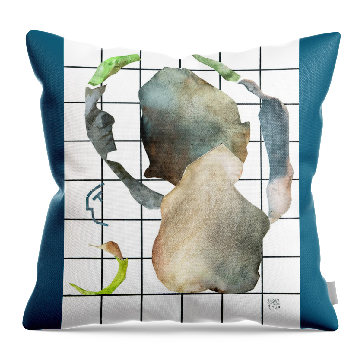 Cut Outs Throw Pillow featuring the mixed media Carbon Catcher by Hans Egil Saele
