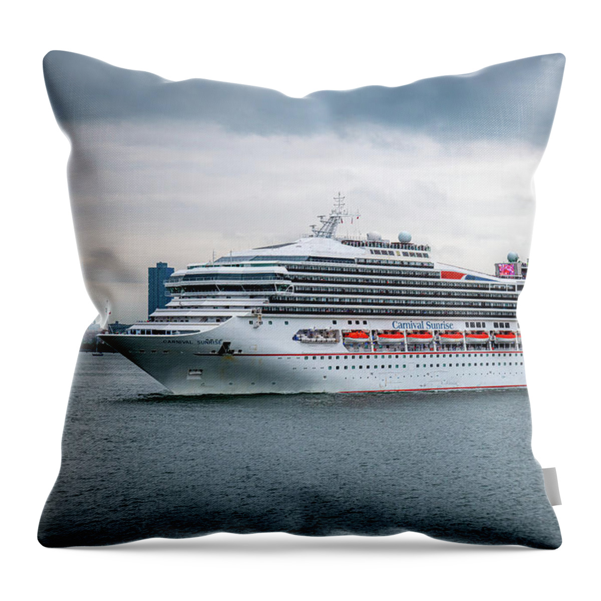 Carnival Cruises Throw Pillow featuring the photograph Carnival Sunrise by Robert J Wagner