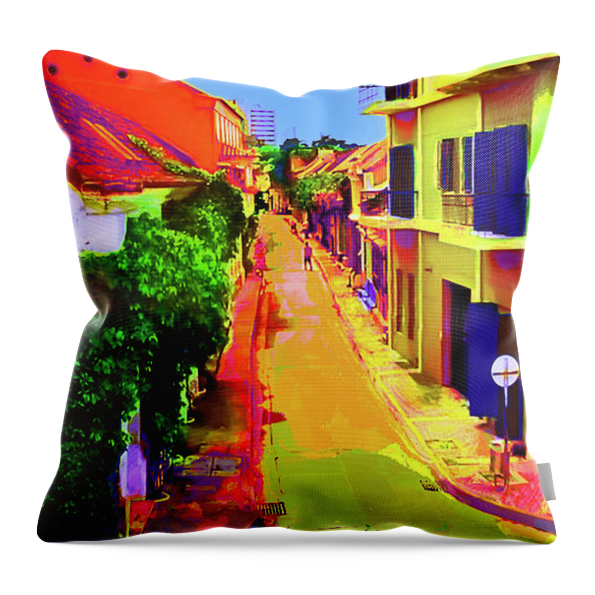 South America Throw Pillow featuring the digital art Cartagena by CHAZ Daugherty