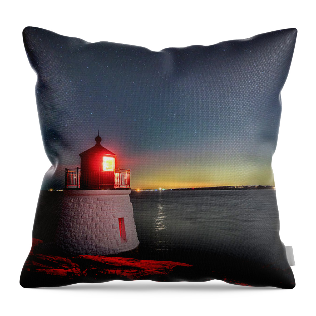Castle Hill Lighthouse Throw Pillow featuring the photograph Castle Hill by Mark Papke