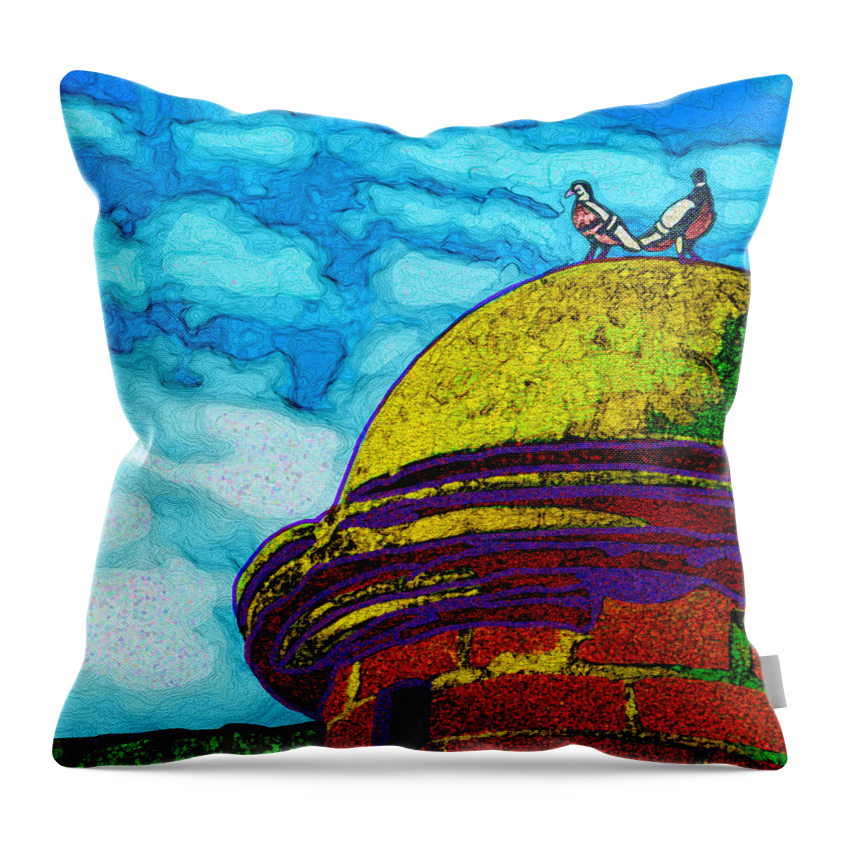 Saint Augustine Throw Pillow featuring the digital art Castle Top by Rod Whyte