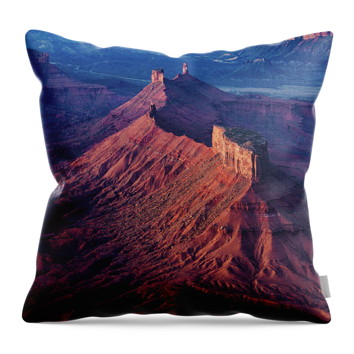 Moab Throw Pillow featuring the photograph Castle Valley Towers by Dan Norris