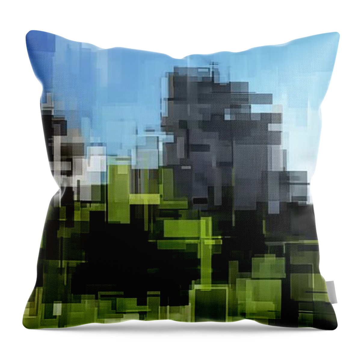 Digital Throw Pillow featuring the digital art Castrum moderne by Karine GADRE