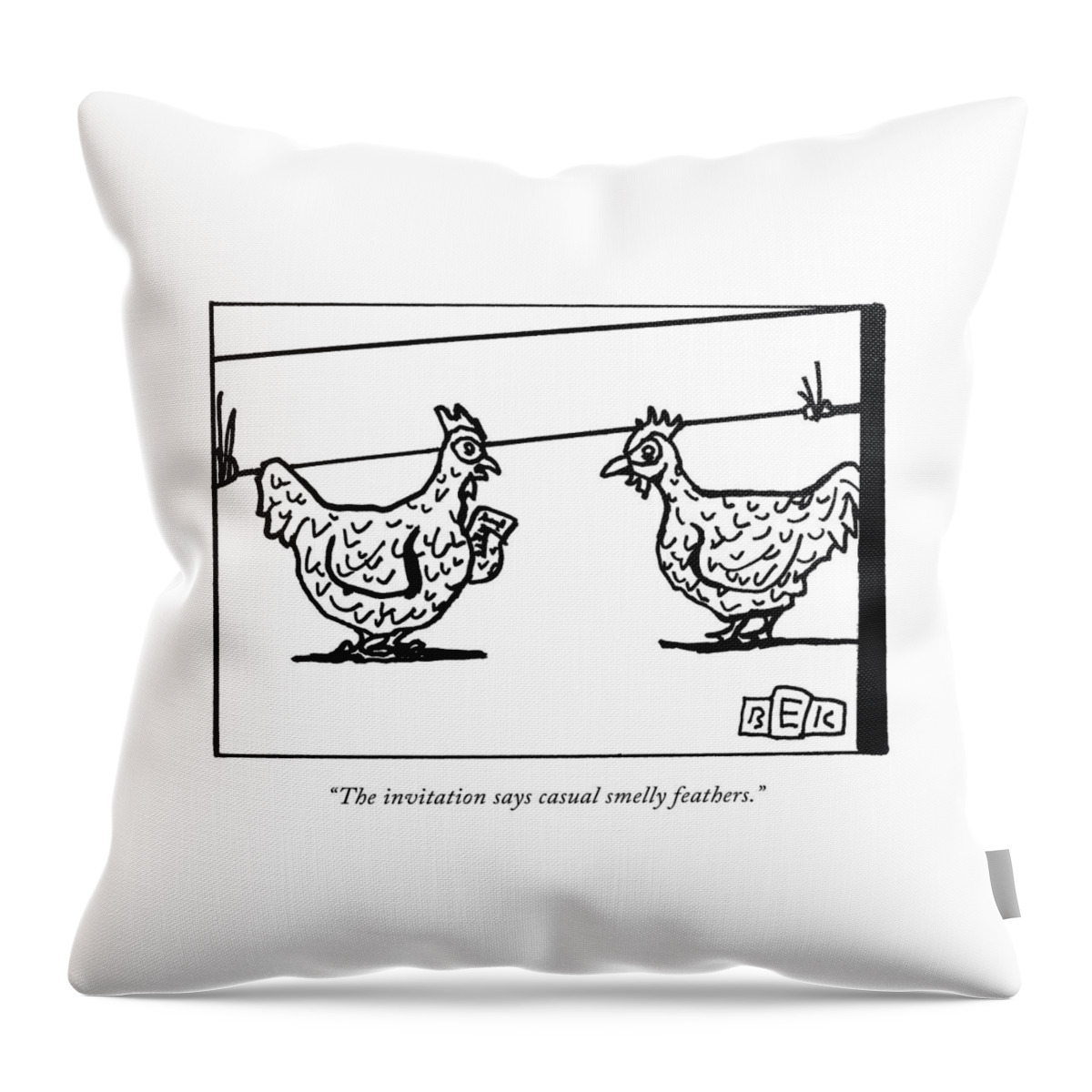 Casual Smelly Feathers Throw Pillow