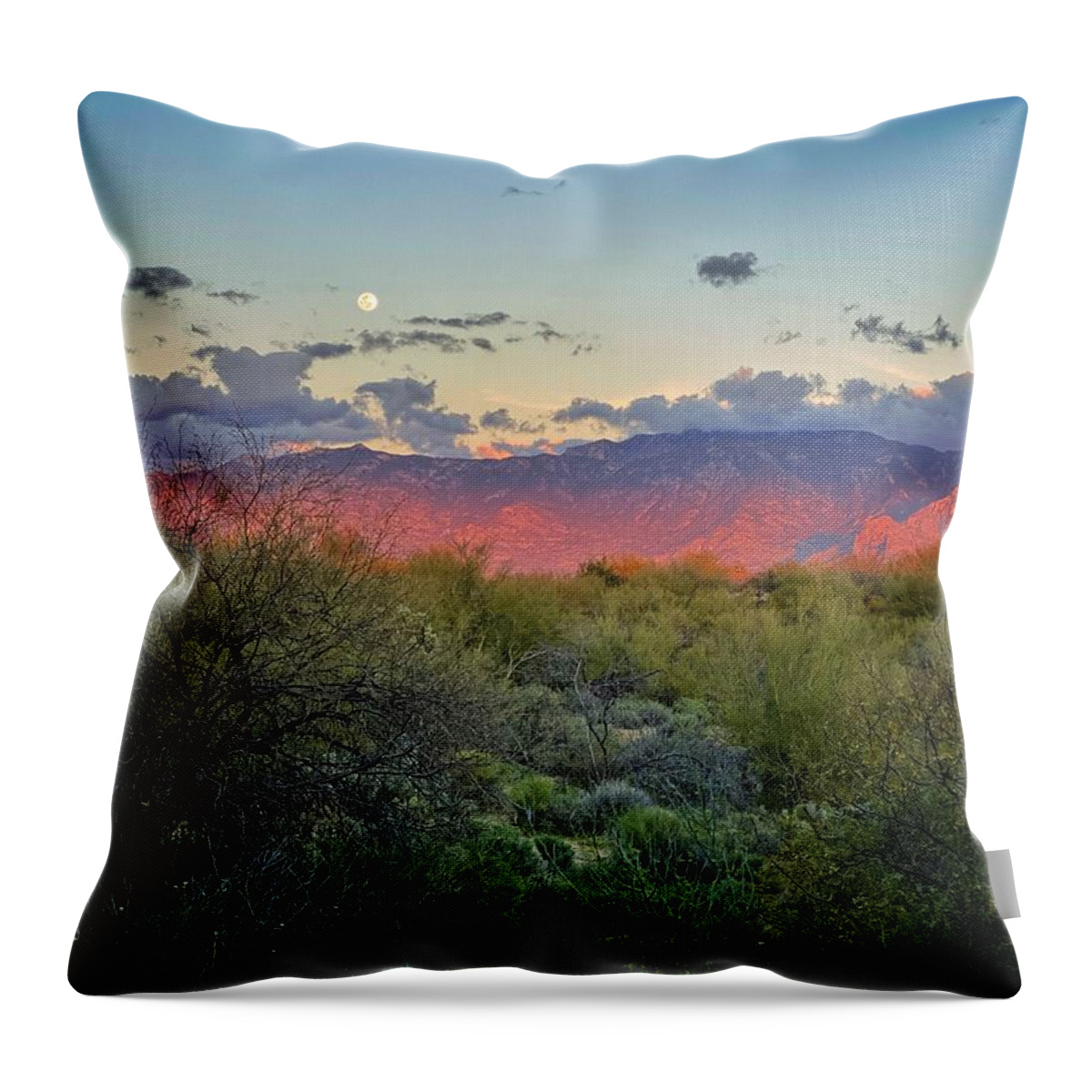 Sunset Throw Pillow featuring the photograph Catalina Mountains Sunset by Jerry Abbott