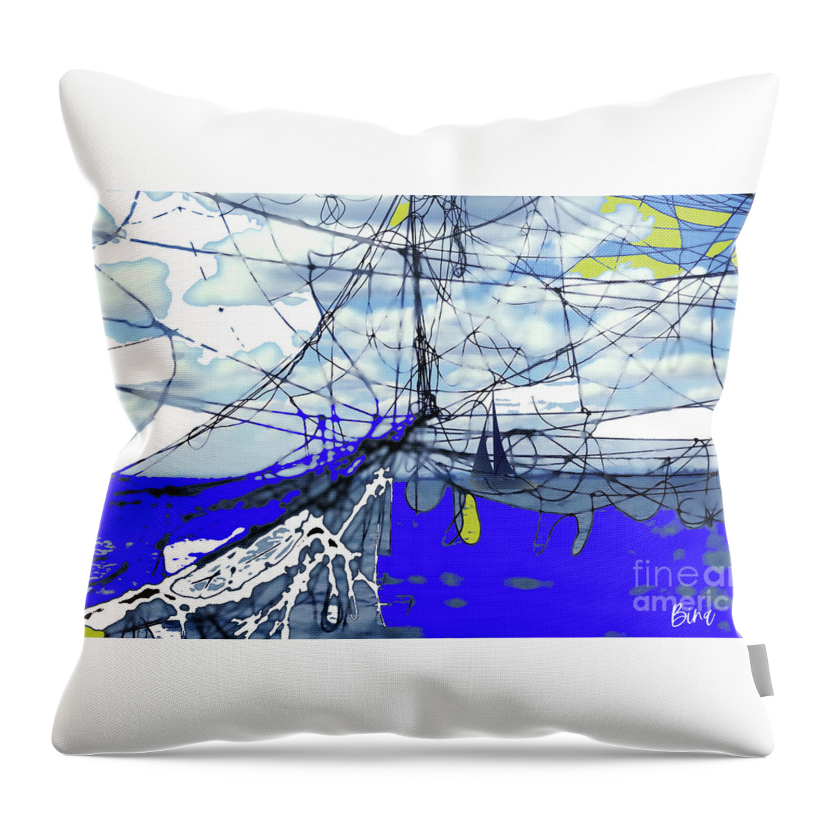 Sea Throw Pillow featuring the digital art Catch in the sky by Binka Kirova