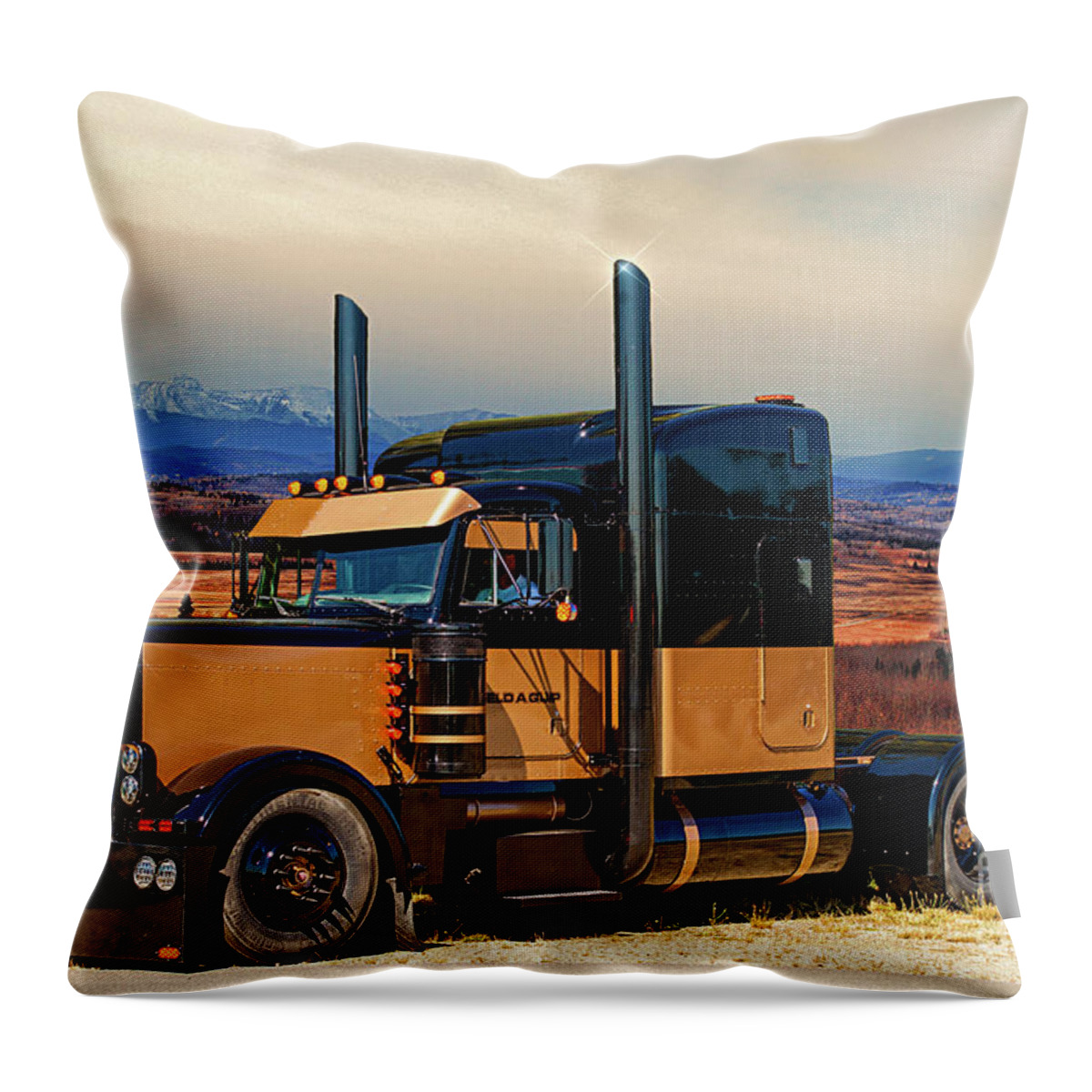 Big Rigs Throw Pillow featuring the photograph Catr0605-20 by Randy Harris