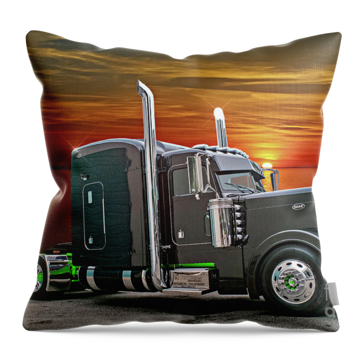Big Rigs Throw Pillow featuring the photograph Catr1550-21 by Randy Harris