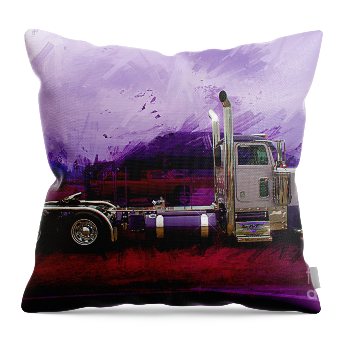 Big Rigs Throw Pillow featuring the photograph Catr9301-19 by Randy Harris