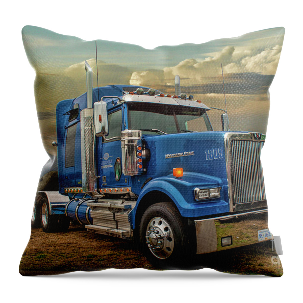 Big Rigs Throw Pillow featuring the photograph Catr9309-19 by Randy Harris