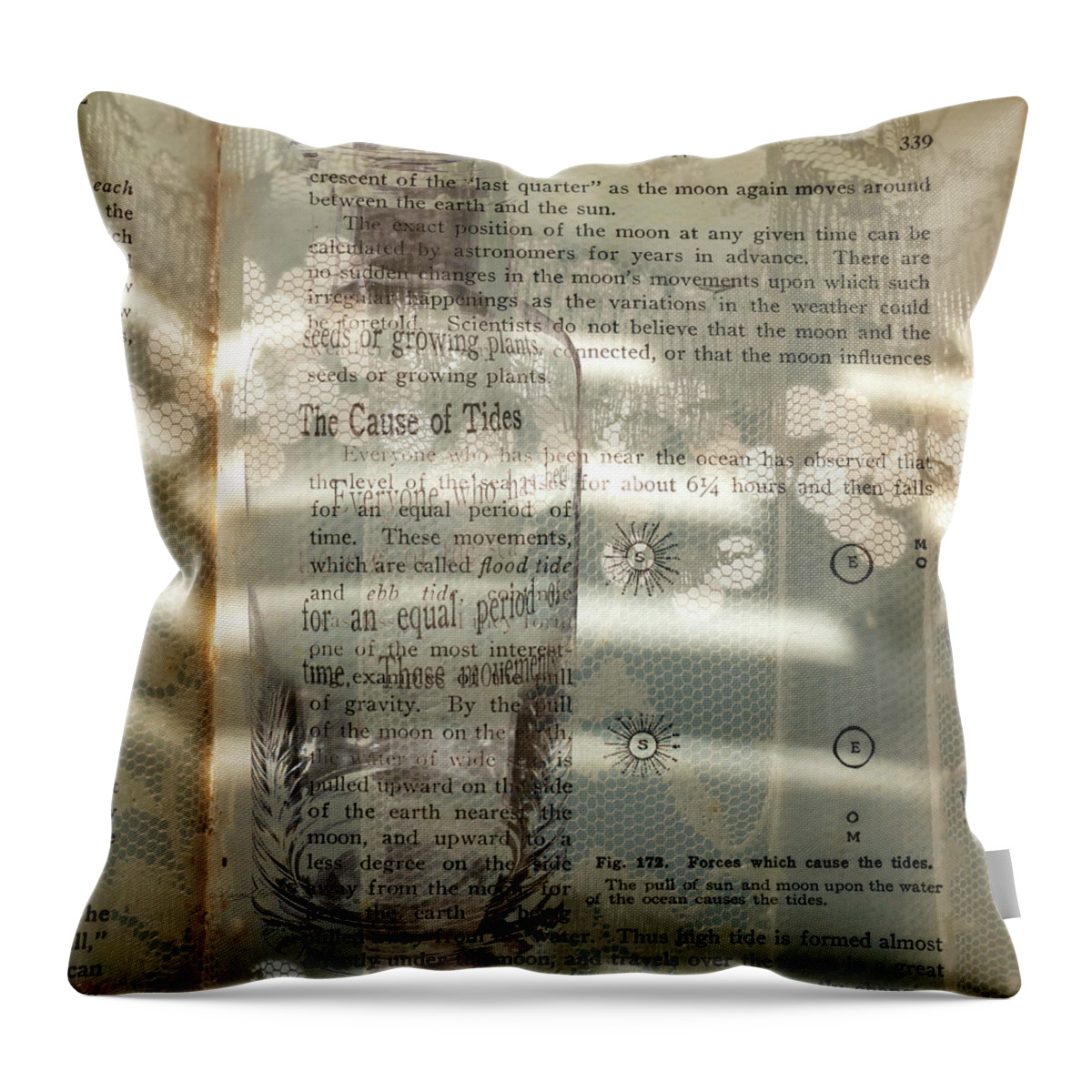 Cause Of Tides Throw Pillow featuring the photograph Cause of Tides by Sharon Popek