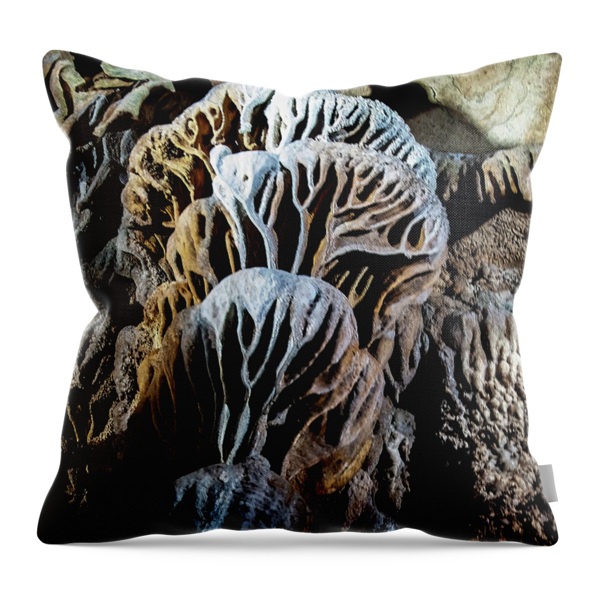 Unusual Cave Images Throw Pillow featuring the photograph cave 006 Carter Caves by Flees Photos