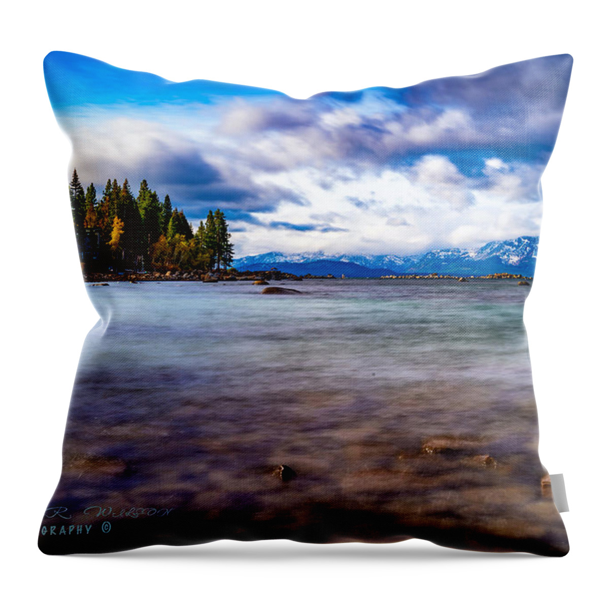 Landscape Throw Pillow featuring the photograph Cave Rock, Lake Tahoe by Devin Wilson