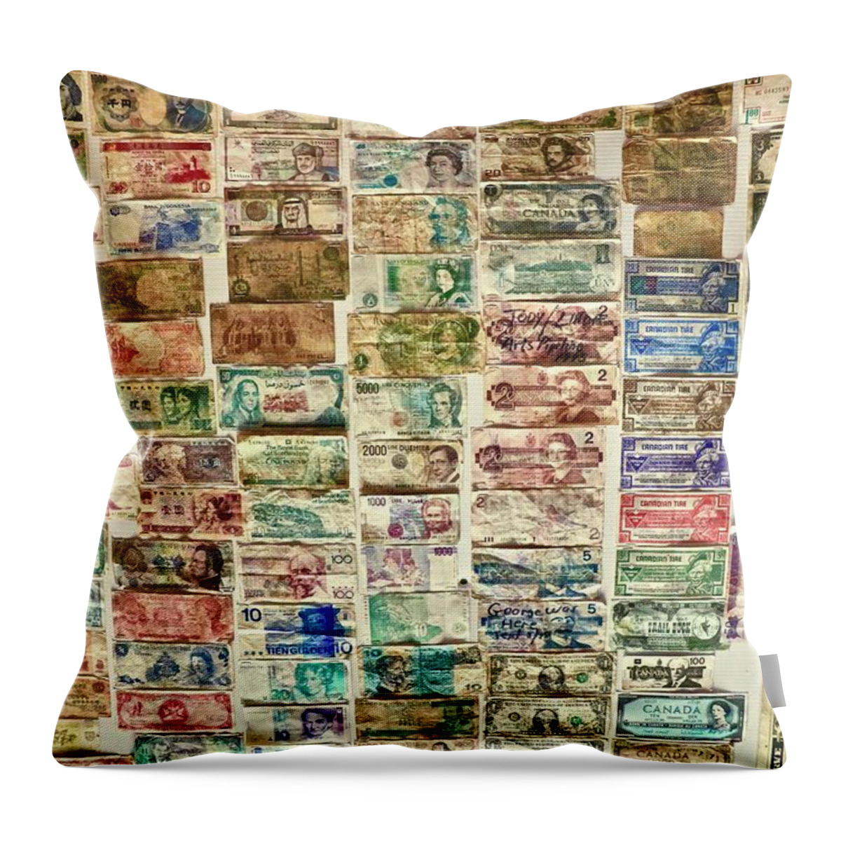 Money Throw Pillow featuring the photograph Ceiling Money by Brian Sereda
